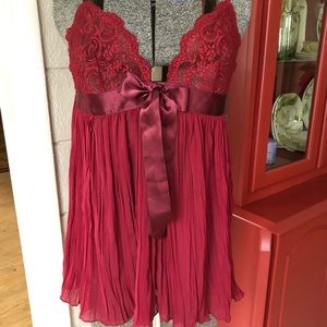 Maroon Victoria secret babydoll lingerie dress